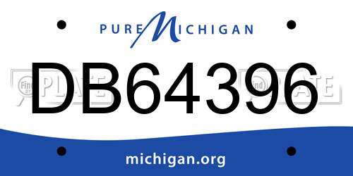 DB64396 Michigan License Plate