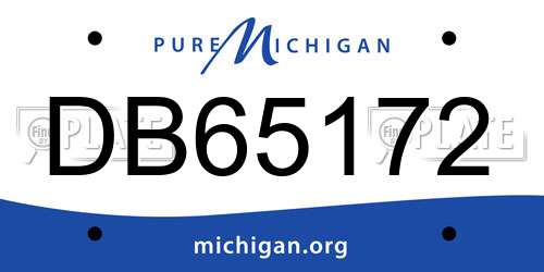 DB65172 Michigan License Plate