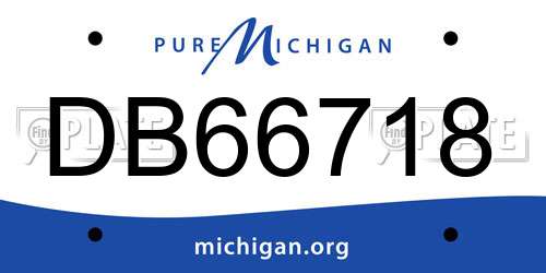 DB66718 Michigan License Plate