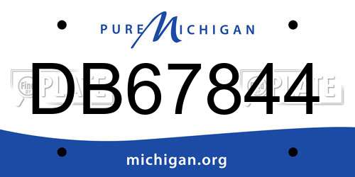DB67844 Michigan License Plate