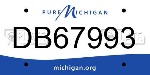DB67993 Michigan License Plate