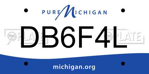 DB6F4L Michigan License Plate