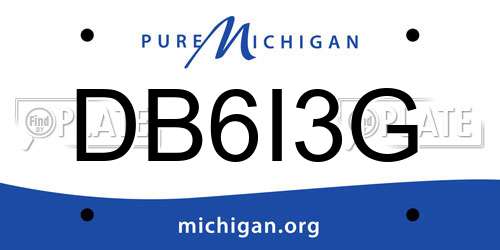 DB6I3G Michigan License Plate