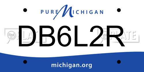 DB6L2R Michigan License Plate