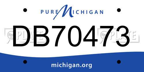 DB70473 Michigan License Plate