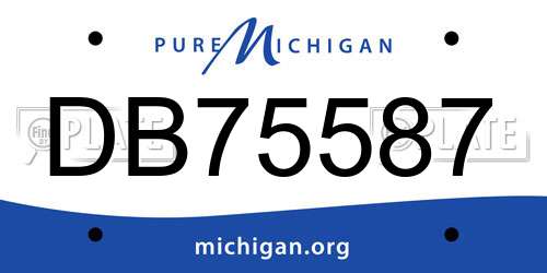 DB75587 Michigan License Plate