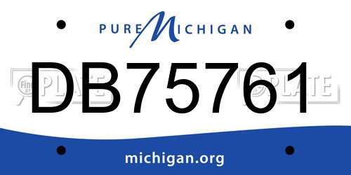 DB75761 Michigan License Plate
