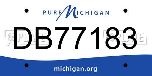 DB77183 Michigan License Plate