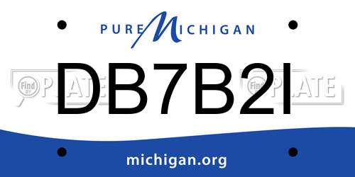 DB7B2I Michigan License Plate