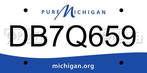 DB7Q659 Michigan License Plate