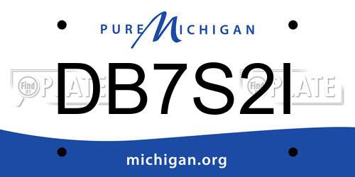 DB7S2I Michigan License Plate