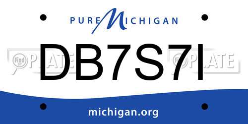 DB7S7I Michigan License Plate