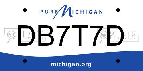 DB7T7D Michigan License Plate