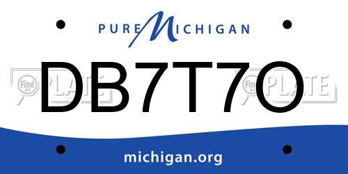 DB7T7O Michigan License Plate