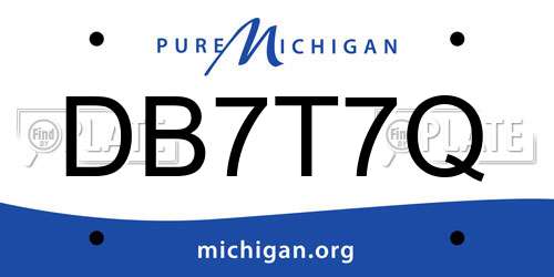 DB7T7Q Michigan License Plate