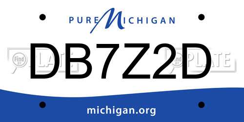 DB7Z2D Michigan License Plate