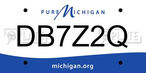 DB7Z2Q Michigan License Plate