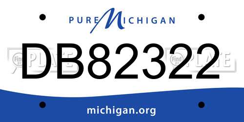DB82322 Michigan License Plate