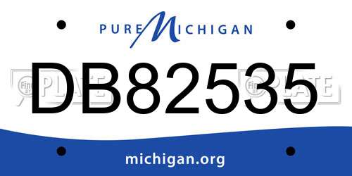 DB82535 Michigan License Plate