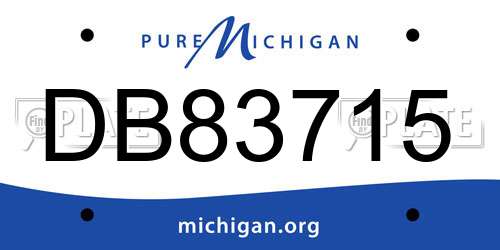 DB83715 Michigan License Plate
