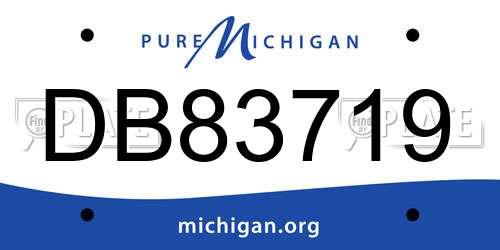 DB83719 Michigan License Plate