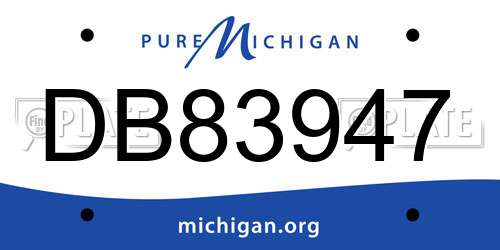 DB83947 Michigan License Plate