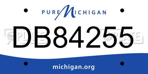 DB84255 Michigan License Plate