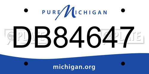 DB84647 Michigan License Plate