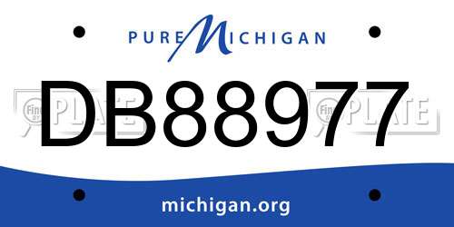 DB88977 Michigan License Plate