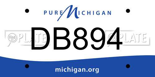 DB894 Michigan License Plate