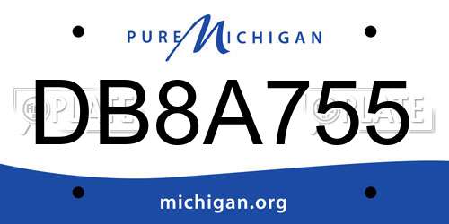 DB8A755 Michigan License Plate