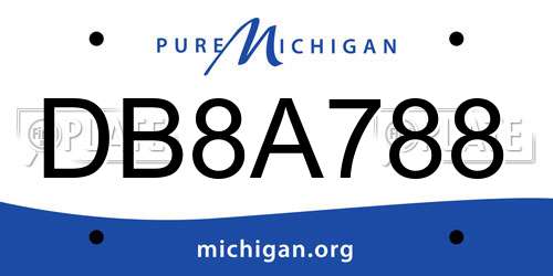 DB8A788 Michigan License Plate