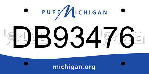 DB93476 Michigan License Plate