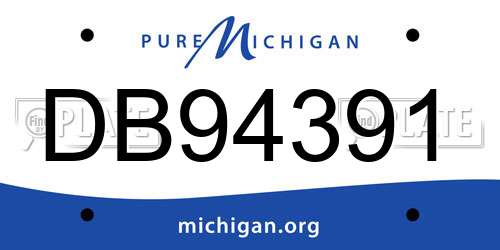 DB94391 Michigan License Plate