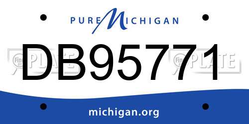 DB95771 Michigan License Plate