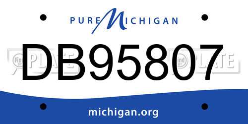 DB95807 Michigan License Plate