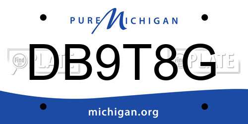 DB9T8G Michigan License Plate
