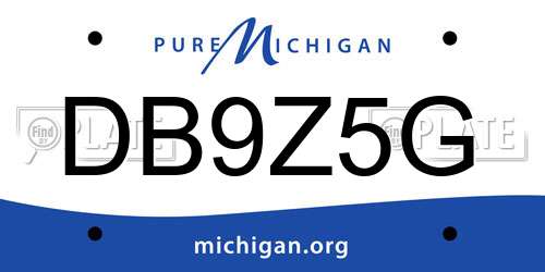 DB9Z5G Michigan License Plate