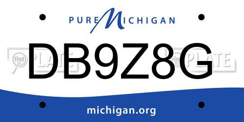 DB9Z8G Michigan License Plate