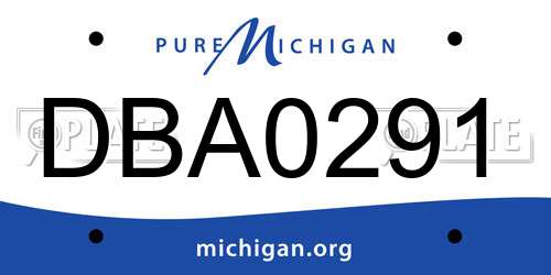 DBA0291 Michigan License Plate