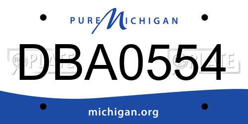 DBA0554 Michigan License Plate