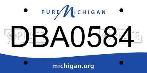 DBA0584 Michigan License Plate