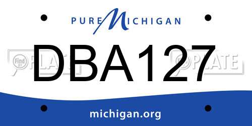 DBA127 Michigan License Plate