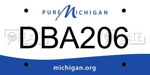 DBA206 Michigan License Plate