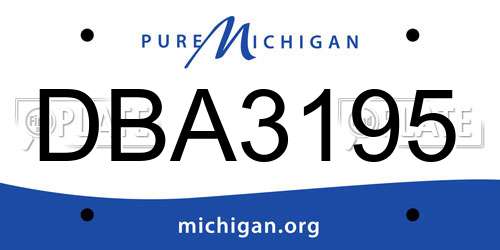 DBA3195 Michigan License Plate