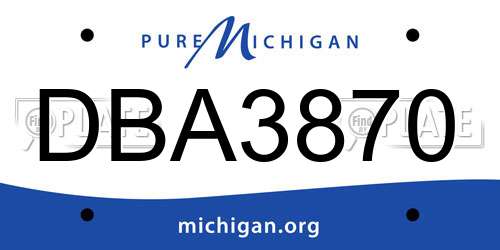 DBA3870 Michigan License Plate