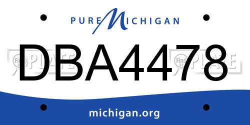 DBA4478 Michigan License Plate