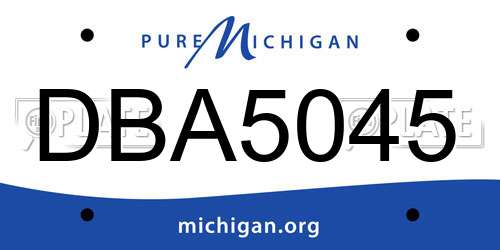 DBA5045 Michigan License Plate