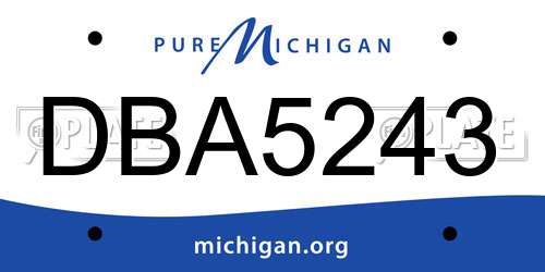 DBA5243 Michigan License Plate