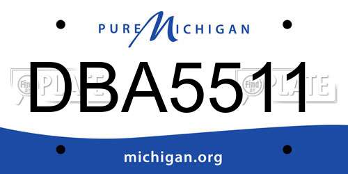 DBA5511 Michigan License Plate